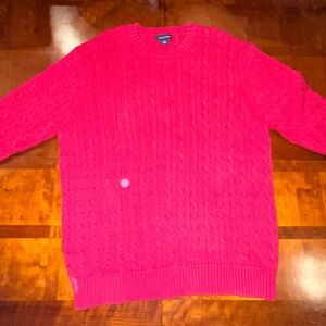 Land's End Classic Red Cable Knit Sweater